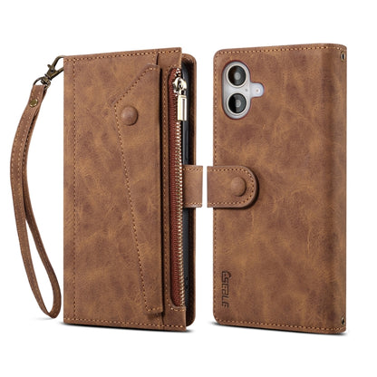 ESEBLE Retro Frosted RFID Flip Leather Phone Case, For iPhone 16e, For iPhone 16 Pro Max���������...