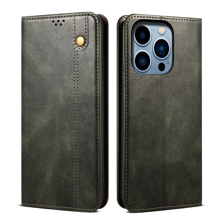 Oil Wax Crazy Horse Texture Leather Phone Case, For iPhone 16e, For iPhone 16 Pro Max������������...
