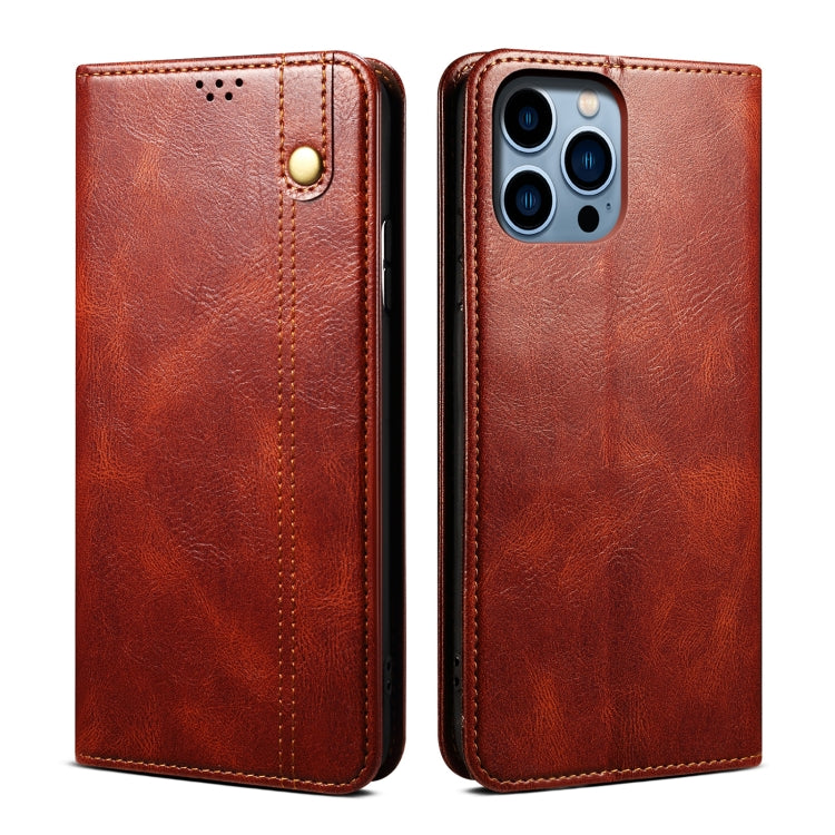 Oil Wax Crazy Horse Texture Leather Phone Case, For iPhone 16e, For iPhone 16 Pro Max������������...