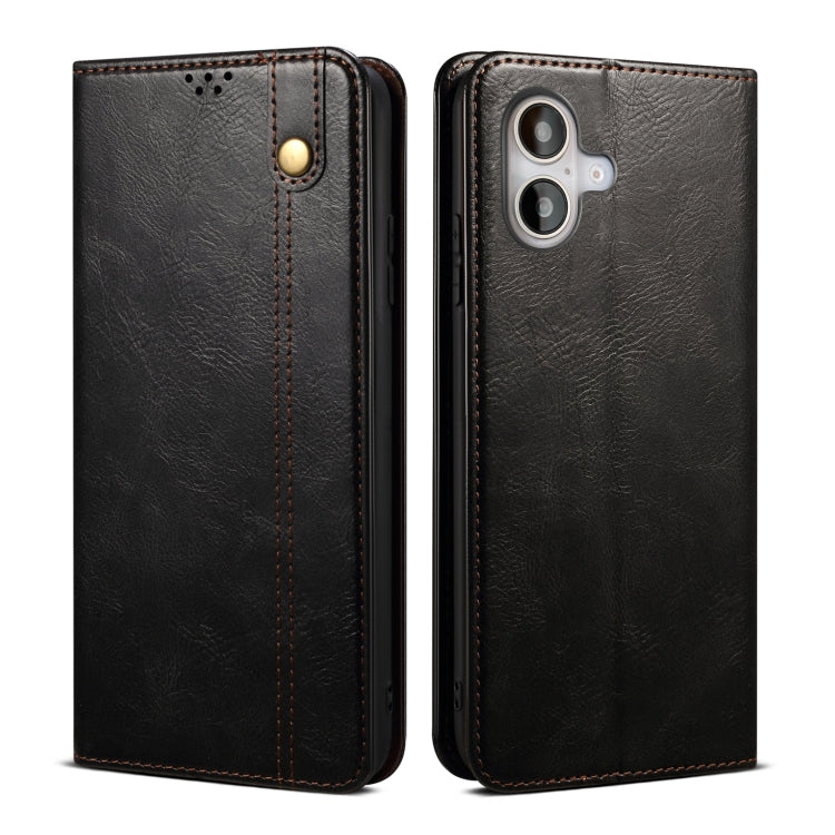 Oil Wax Crazy Horse Texture Leather Phone Case, For iPhone 16e, For iPhone 16 Pro Max������������...