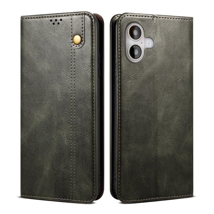 Oil Wax Crazy Horse Texture Leather Phone Case, For iPhone 16e, For iPhone 16 Pro Max������������...