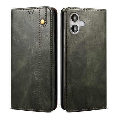 Oil Wax Crazy Horse Texture Leather Phone Case, For iPhone 16e, For iPhone 16 Pro Max������������...