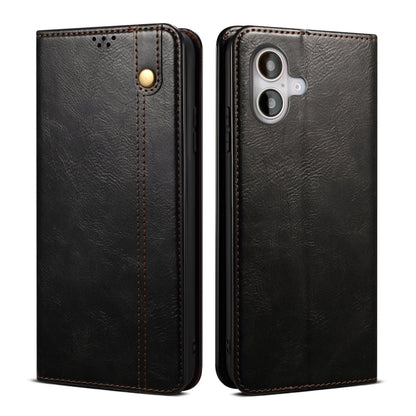 Oil Wax Crazy Horse Texture Leather Phone Case, For iPhone 16e, For iPhone 16 Pro Max������������...