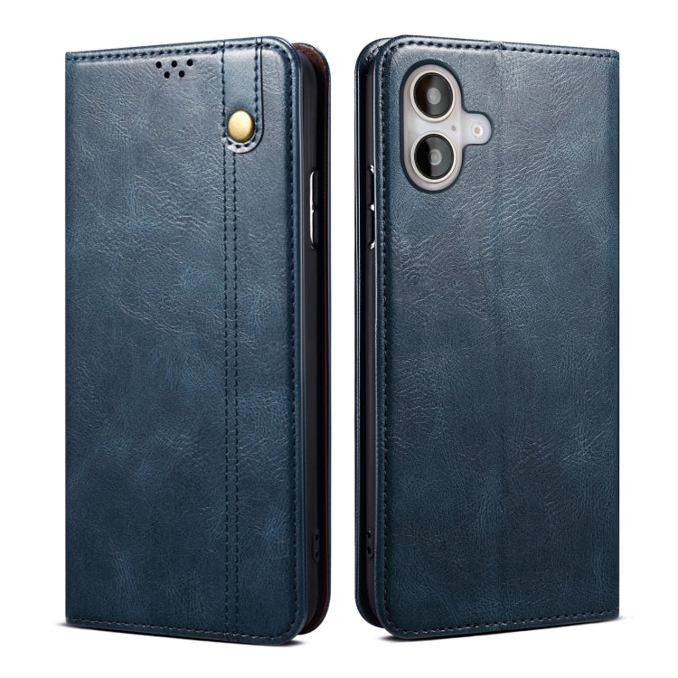 Oil Wax Crazy Horse Texture Leather Phone Case, For iPhone 16e, For iPhone 16 Pro Max������������...