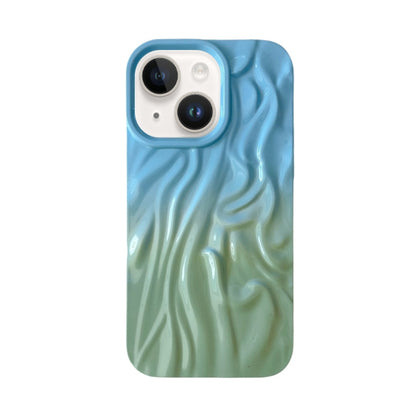 Wrinkle Gradient Oily Feel TPU Phone Case, For iPhone 16 Plus, For iPhone 16, For iPhone 15 Pro M...