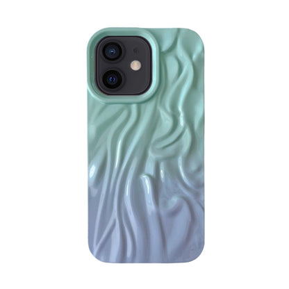 Wrinkle Gradient Oily Feel TPU Phone Case, For iPhone 16 Plus, For iPhone 16, For iPhone 15 Pro M...