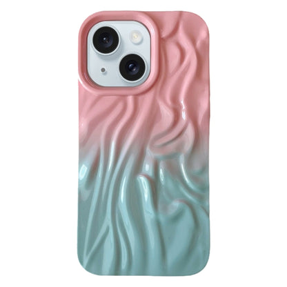 Wrinkle Gradient Oily Feel TPU Phone Case, For iPhone 16 Plus, For iPhone 16, For iPhone 15 Pro M...