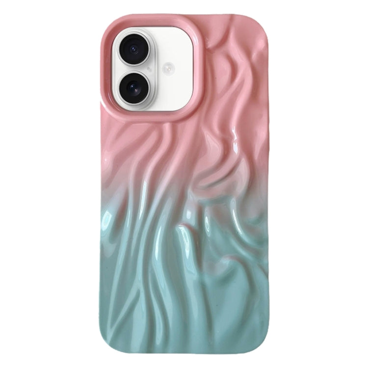 Wrinkle Gradient Oily Feel TPU Phone Case, For iPhone 16 Plus, For iPhone 16, For iPhone 15 Pro M...