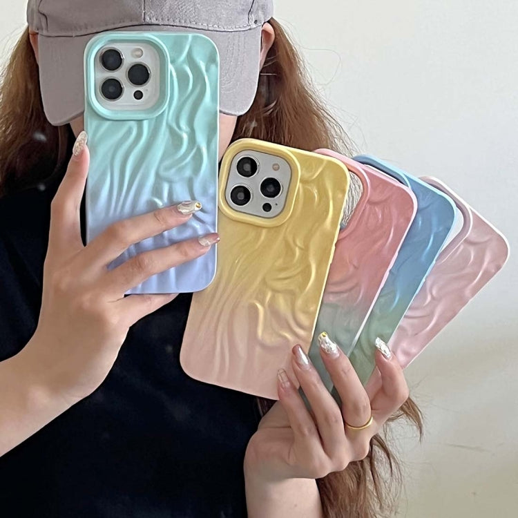 Wrinkle Gradient Oily Feel TPU Phone Case, For iPhone 16 Plus, For iPhone 16, For iPhone 15 Pro M...