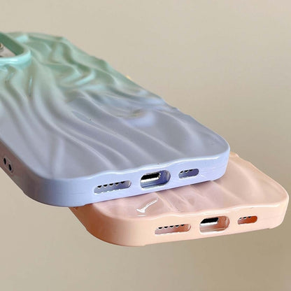 Wrinkle Gradient Oily Feel TPU Phone Case, For iPhone 16 Plus, For iPhone 16, For iPhone 15 Pro M...