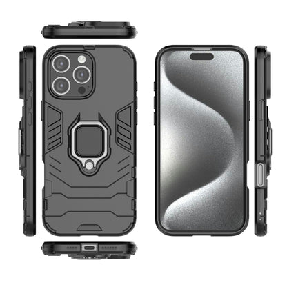 Shockproof PC + TPU Holder Phone Case, For iPhone 16 Pro Max, For iPhone 16 Pro, For iPhone 16 Pl...
