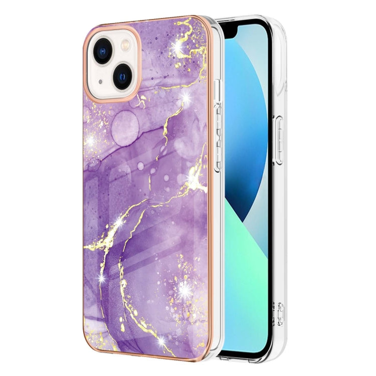 Electroplating Marble Pattern Dual-side IMD TPU Shockproof Phone Case, For iPhone 16 Pro Max�����...
