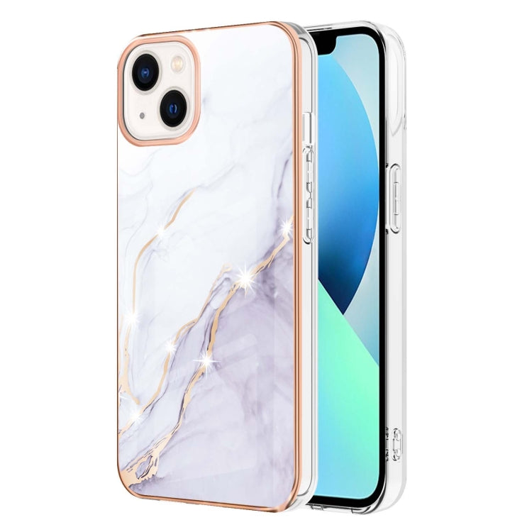 Electroplating Marble Pattern Dual-side IMD TPU Shockproof Phone Case, For iPhone 16 Pro Max�����...