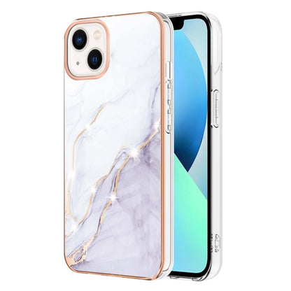 Electroplating Marble Pattern Dual-side IMD TPU Shockproof Phone Case, For iPhone 16 Pro Max�����...