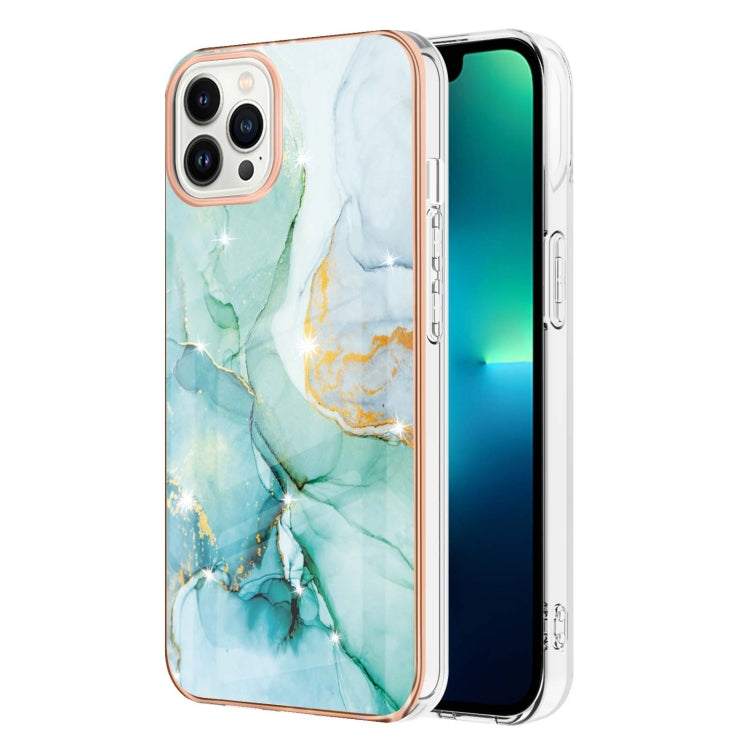 Electroplating Marble Pattern Dual-side IMD TPU Shockproof Phone Case, For iPhone 16 Pro Max�����...