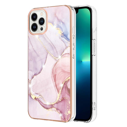 Electroplating Marble Pattern Dual-side IMD TPU Shockproof Phone Case, For iPhone 16 Pro Max�����...