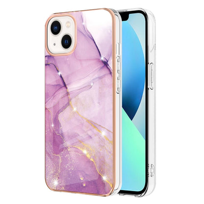 Electroplating Marble Pattern Dual-side IMD TPU Shockproof Phone Case, For iPhone 16 Pro Max�����...
