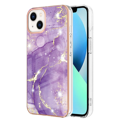 Electroplating Marble Pattern Dual-side IMD TPU Shockproof Phone Case, For iPhone 16 Pro Max�����...