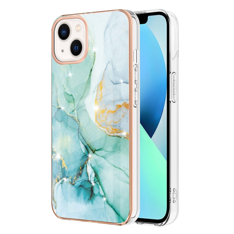 Electroplating Marble Pattern Dual-side IMD TPU Shockproof Phone Case, For iPhone 16 Pro Max�����...