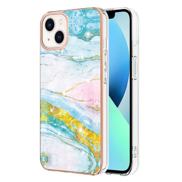 Electroplating Marble Pattern Dual-side IMD TPU Shockproof Phone Case, For iPhone 16 Pro Max�����...