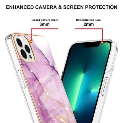 Electroplating Marble Pattern Dual-side IMD TPU Shockproof Phone Case, For iPhone 16 Pro Max�����...