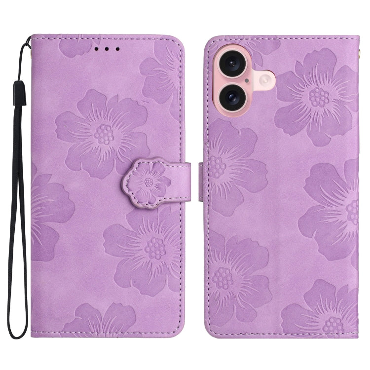 Flower Embossing Pattern Leather Phone Case