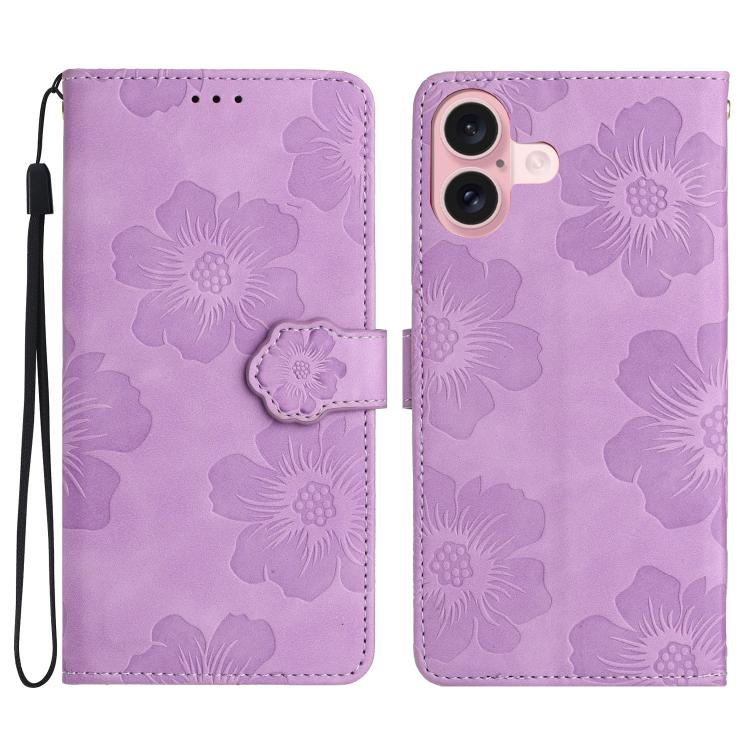 Flower Embossing Pattern Leather Phone Case