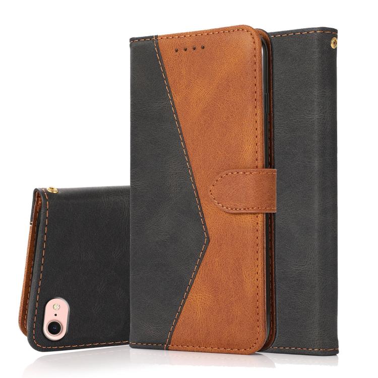 Dual-color Stitching Leather Phone Case