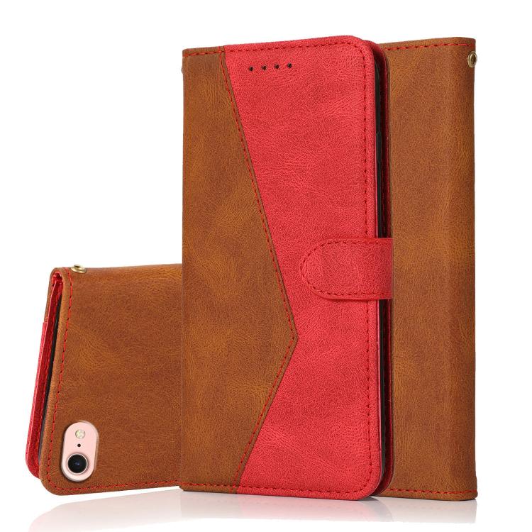 Dual-color Stitching Leather Phone Case