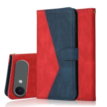 Dual-color Stitching Leather Phone Case