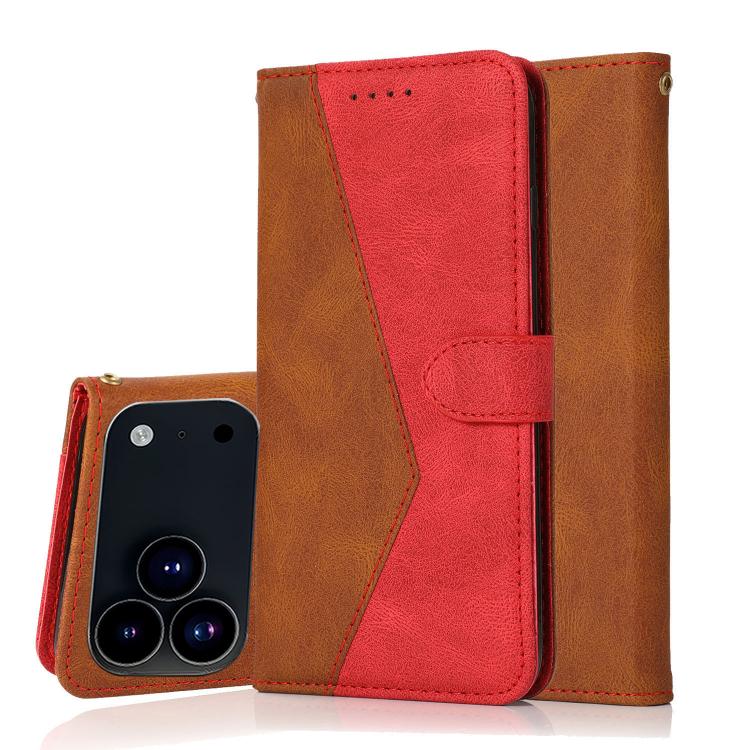 Dual-color Stitching Leather Phone Case