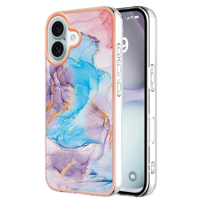 Electroplating Pattern IMD TPU Shockproof Case, For iPhone 16 Pro Max, For iPhone 16 Pro���������...