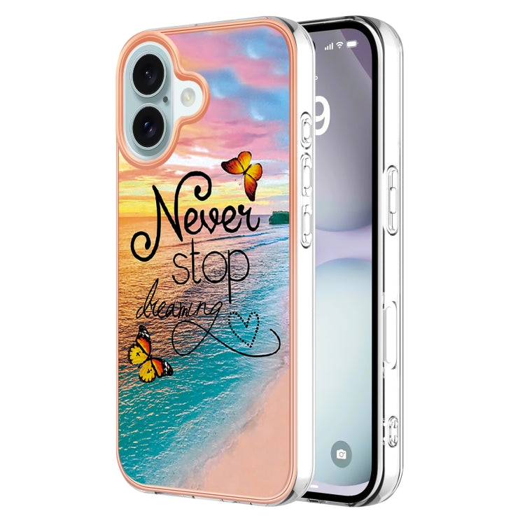 Electroplating Pattern IMD TPU Shockproof Case, For iPhone 16 Pro Max, For iPhone 16 Pro���������...