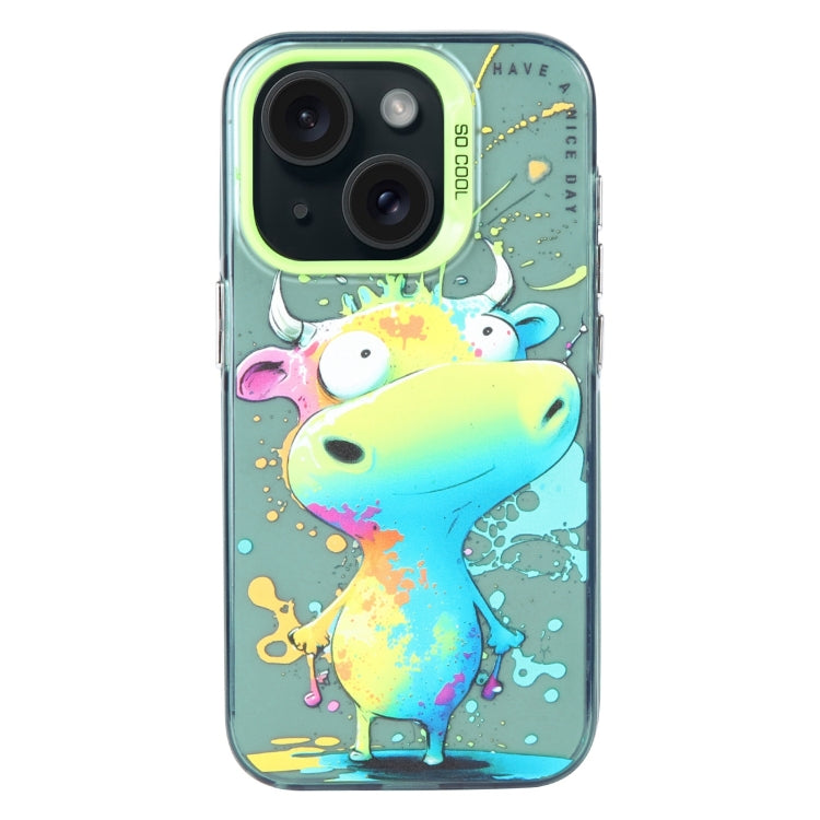 Animal Pattern Oil Painting Series PC + TPU Phone Case, For iPhone 15 Plus, For iPhone 15��������...