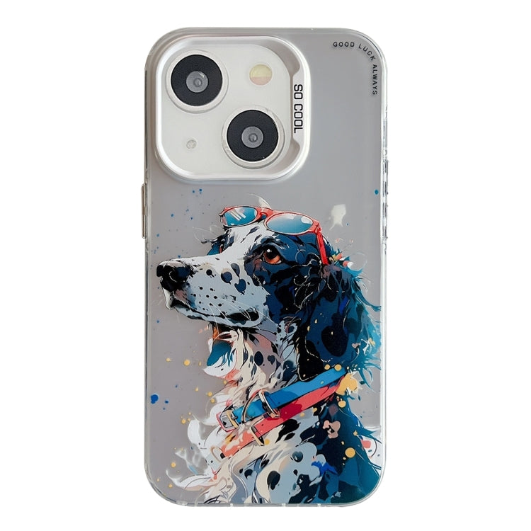 Animal Pattern Oil Painting Series PC + TPU Phone Case, For iPhone 15 Plus, For iPhone 15��������...