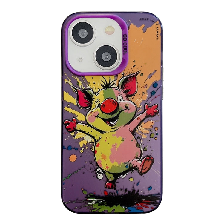 Animal Pattern Oil Painting Series PC + TPU Phone Case, For iPhone 15 Plus, For iPhone 15��������...