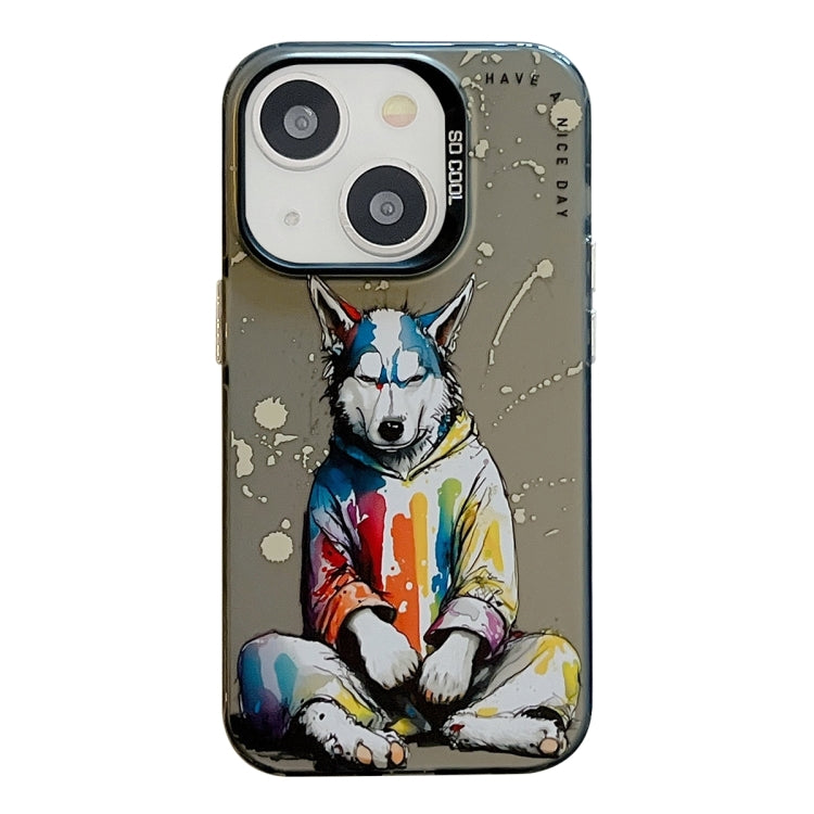 Animal Pattern Oil Painting Series PC + TPU Phone Case, For iPhone 15 Plus, For iPhone 15��������...