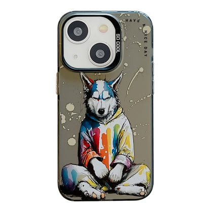 Animal Pattern Oil Painting Series PC + TPU Phone Case, For iPhone 15 Plus, For iPhone 15��������...