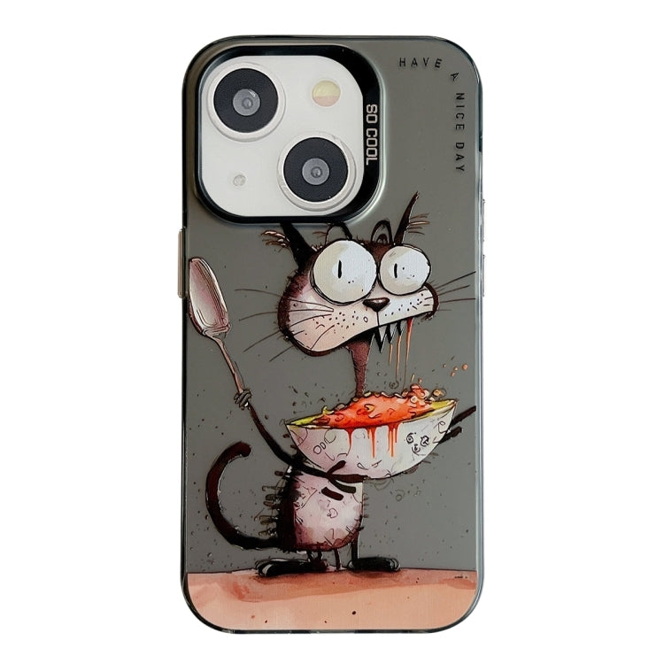 Animal Pattern Oil Painting Series PC + TPU Phone Case, For iPhone 15 Plus, For iPhone 15��������...