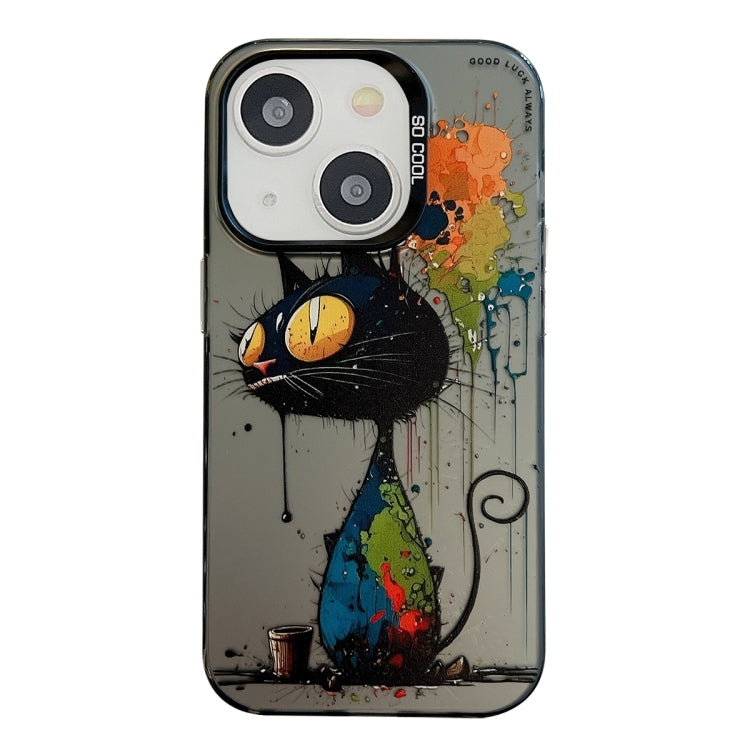 Animal Pattern Oil Painting Series PC + TPU Phone Case, For iPhone 15 Plus, For iPhone 15��������...