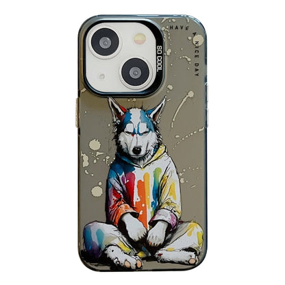 Animal Pattern Oil Painting Series PC + TPU Phone Case, For iPhone 15 Plus, For iPhone 15��������...