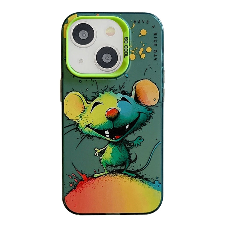 Animal Pattern Oil Painting Series PC + TPU Phone Case, For iPhone 15 Plus, For iPhone 15��������...