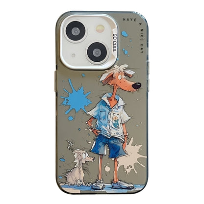 Animal Pattern Oil Painting Series PC + TPU Phone Case, For iPhone 15 Plus, For iPhone 15��������...