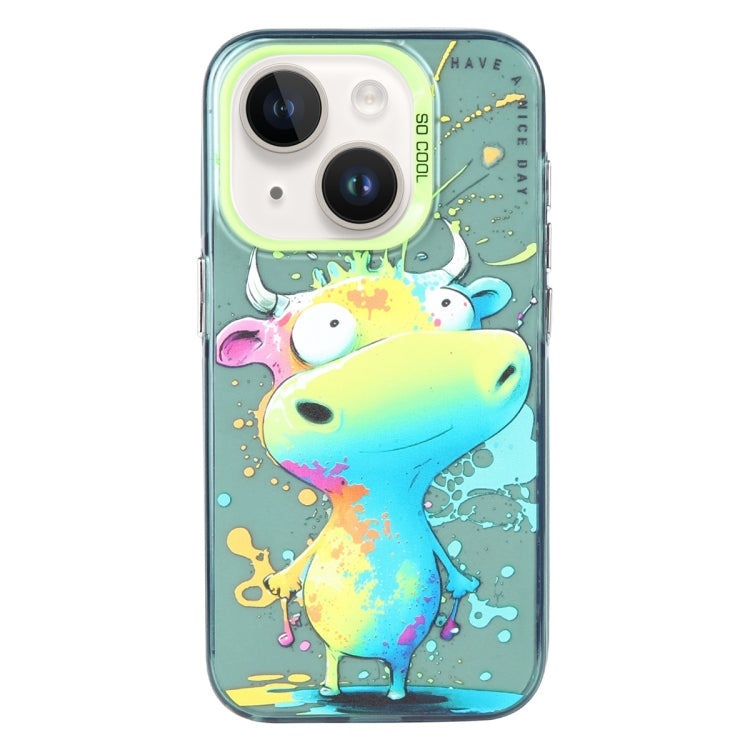 Animal Pattern Oil Painting Series PC + TPU Phone Case, For iPhone 15 Plus, For iPhone 15��������...