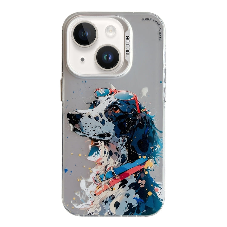 Animal Pattern Oil Painting Series PC + TPU Phone Case, For iPhone 15 Plus, For iPhone 15��������...