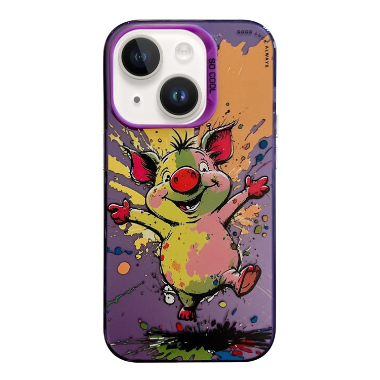 Animal Pattern Oil Painting Series PC + TPU Phone Case, For iPhone 15 Plus, For iPhone 15��������...
