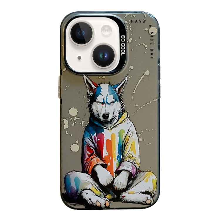 Animal Pattern Oil Painting Series PC + TPU Phone Case, For iPhone 15 Plus, For iPhone 15��������...