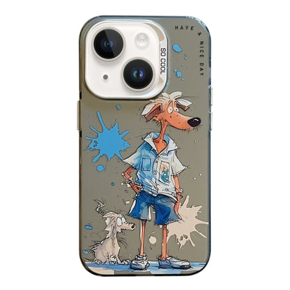 Animal Pattern Oil Painting Series PC + TPU Phone Case, For iPhone 15 Plus, For iPhone 15��������...