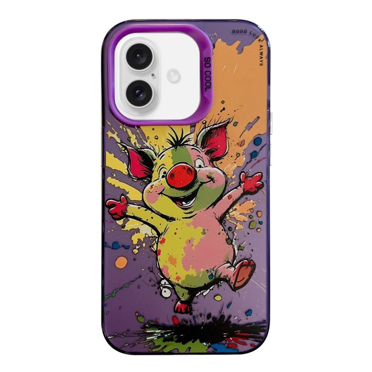 Animal Pattern Oil Painting Series PC + TPU Phone Case, For iPhone 16 Pro Max, For iPhone 16 Pro�...