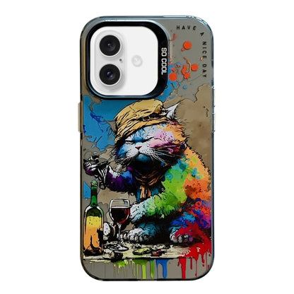 Animal Pattern Oil Painting Series PC + TPU Phone Case, For iPhone 16 Pro Max, For iPhone 16 Pro�...